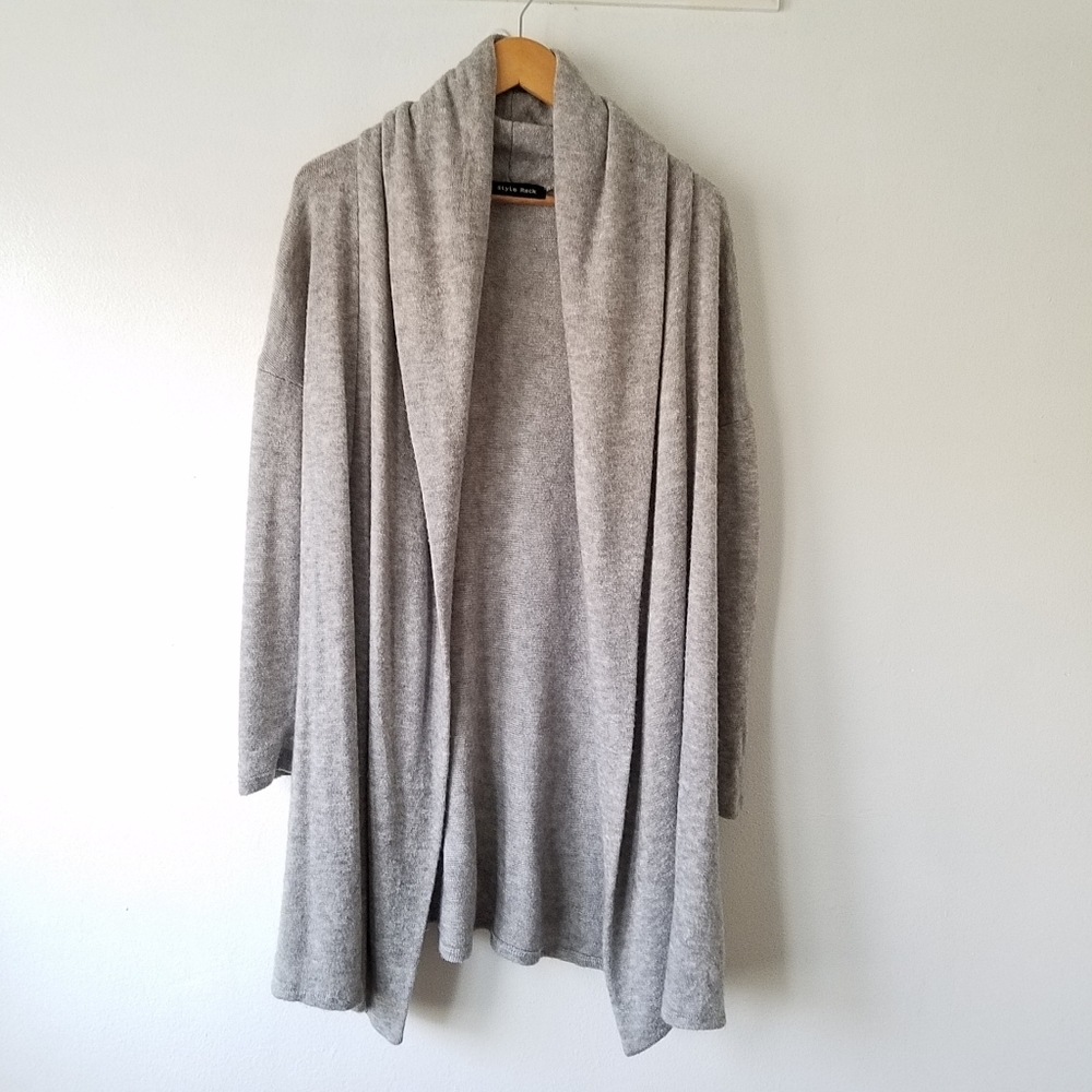 Style Rack Angora Open Front Oversized Cardigan Sweater Size Small